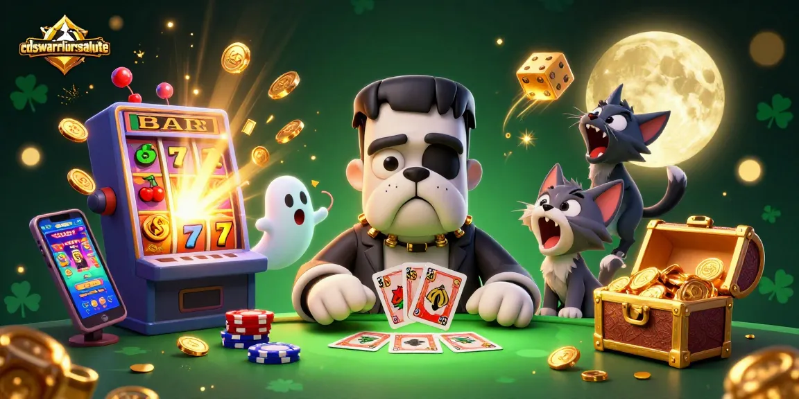 Menghadirkan permainan gacor di cdswarriorsalute, dengan slot machine meledak jadi tumpukan koin dan karakter menyeramkan.